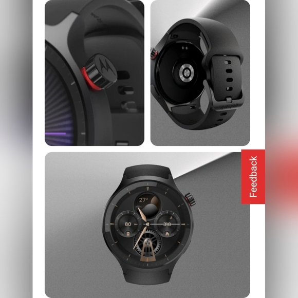 Motorola Moto Watch Smart Watch Accelerometer Gyro Heart Rate SpO2 Compass - Picture 2 of 5